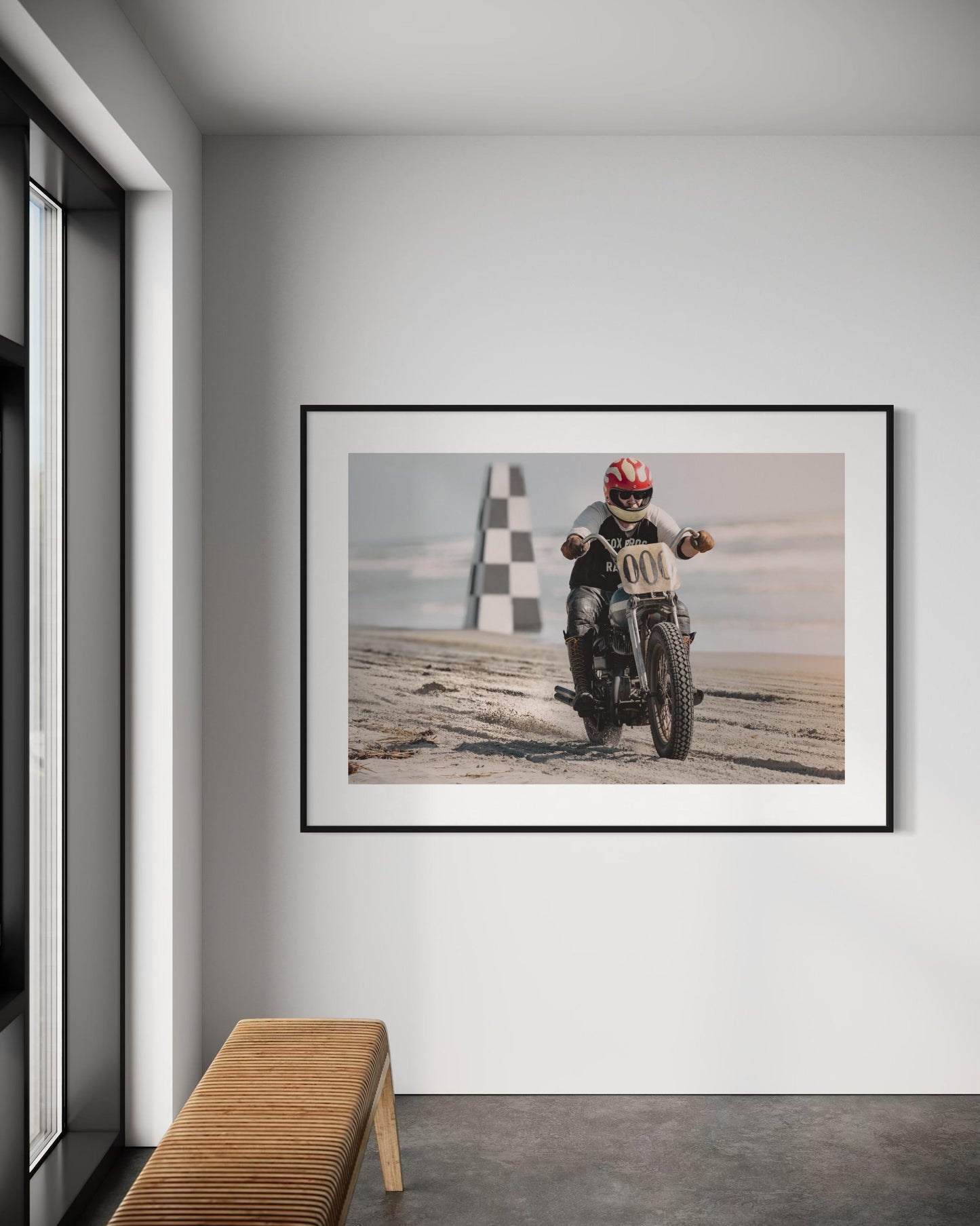 Fine Art Print - Vintage TROG Beach Motorcycle Racer - Authentic Vintage Drag Racing Wall Art Print Poster