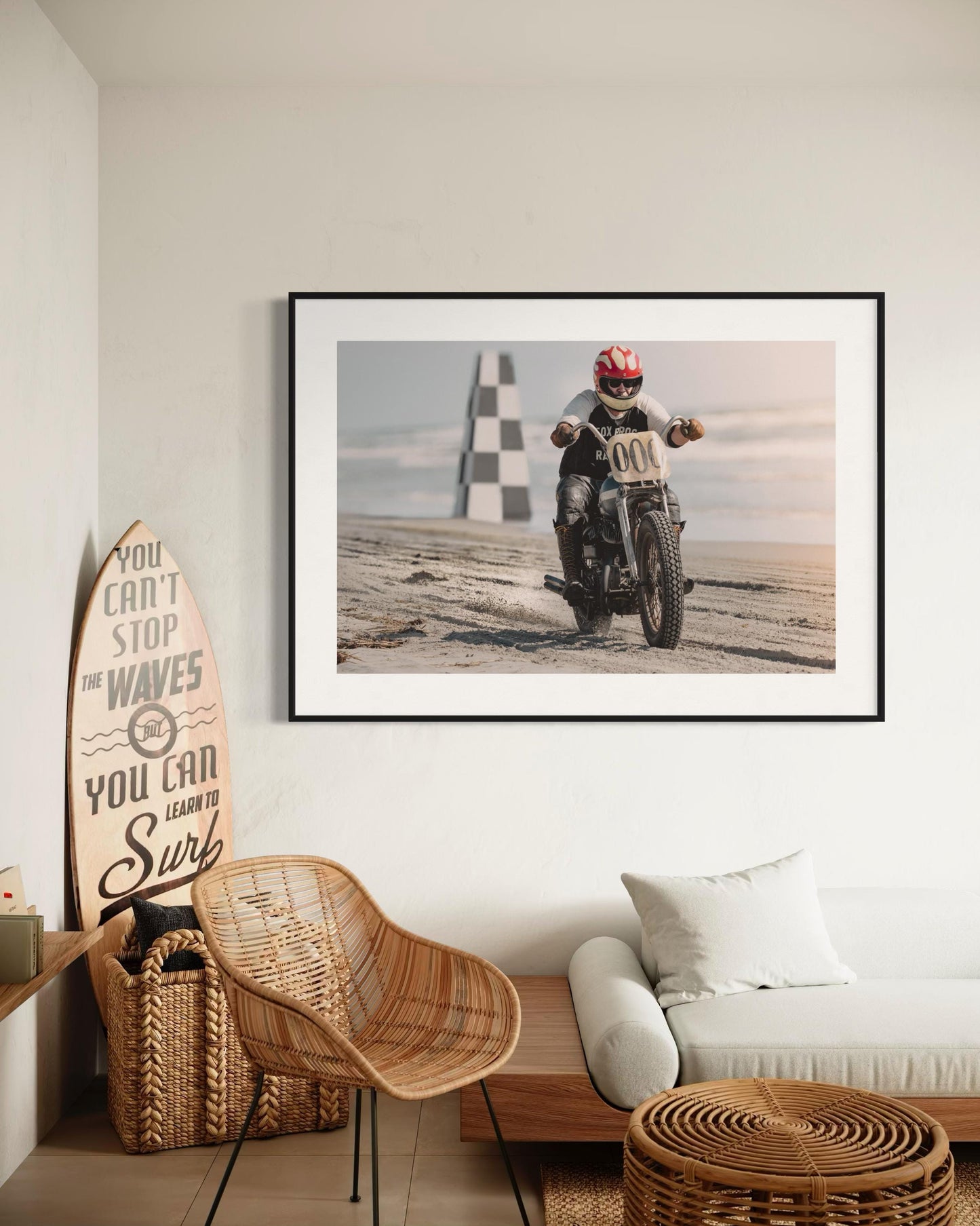 Fine Art Print - Vintage TROG Beach Motorcycle Racer - Authentic Vintage Drag Racing Wall Art Print Poster