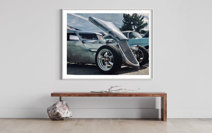 Hot Rod Chrome Wall Art, Chrome Classic Car Artwork, Vintage Automotive Car Fine Art Print, Unique Gift for Car Enthusiasts