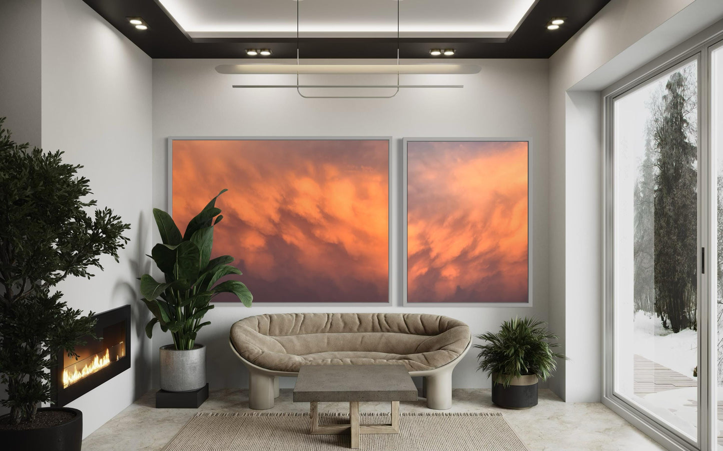 Fine Art Print - Sunset Clouds - Abstract Sky Wall Art - Modern Minimalist Abstract decor - Housewarming gift, calm decor for living room