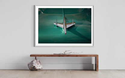 Fine Art Emerald Green 1956 Buick Airplane Hood Ornament - Classic Car Photography Print Modern Art Deco Poster Photo for housewarming gift
