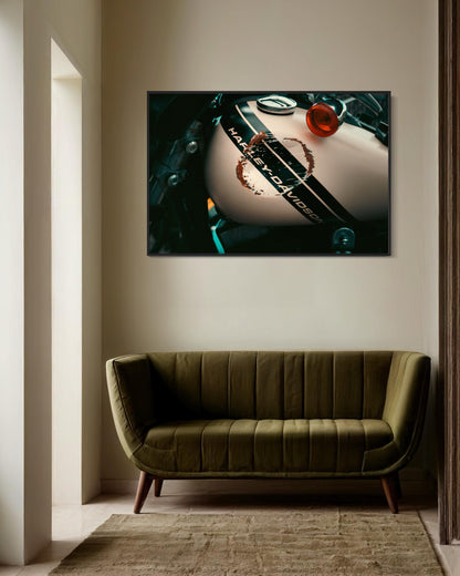 Fine Art Print - Harley-Davidson Tank Wall Art   Motorcycle Print, Biker Decor, Gift for him, man cave decor, garage, office, rust poster