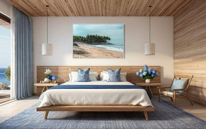 Fine Art Palm Trees Beach Print - Coastal Travel Ocean Framed Photography Costa Rica Tropical Home Wall Decor, Coastal Decor