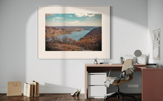 Hudson River Wall Art Print - Storm King Scenery - Autumn Landscape Decor, Tranquil Nature Poster
