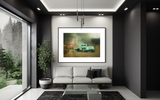 Fine Art Print - Hotrod Car Wall Art, Dreamy Decor, Retro Automotive Photography, Classic Racing Scene Decor, TROG Timeless Car Poster