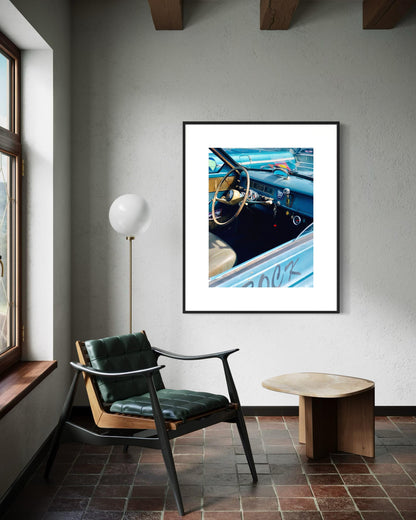 Classic Saab Interior Art Print: Vintage Dashboard & Steering Wheel Blue Patina  Racing Upgrades for True Saab Enthusiasts