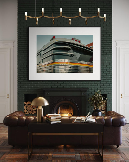 Fine Art Print -  Vintage Americana Diner Wall Art - Living Room Decor, Art Deco, Old Bus, Industrial Decor, Garage, Basement, Office, Shop