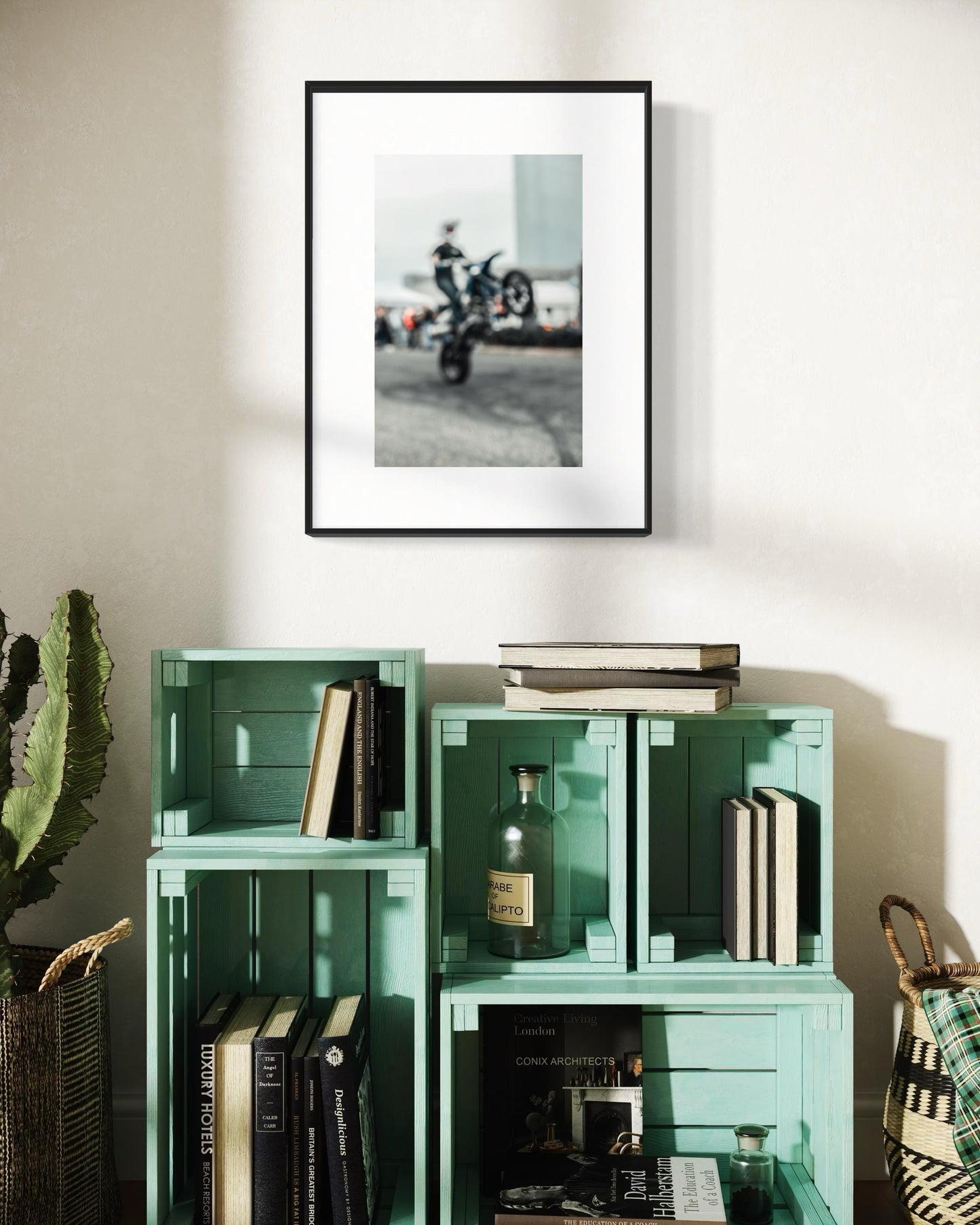 Fine Art Print -  Motorcycle Wheelie Stunt Wall Art, Motocross Biker Gift, Wall Decor Poster for garage, office, bedroom, gifts for him