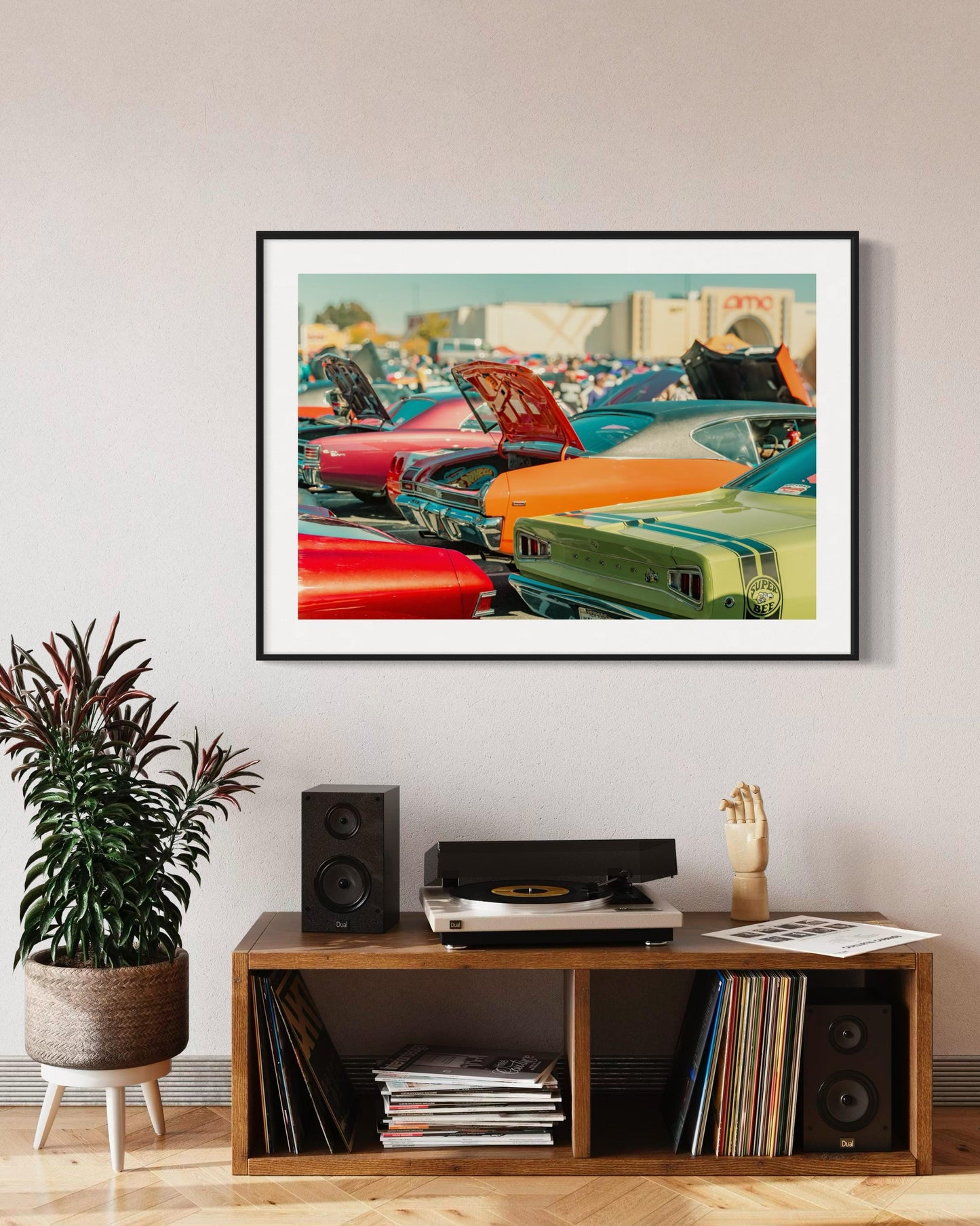Classic American Muscle Cars Wall Art  Vibrant Retro Muscle Car Print  Nostalgic Pop Color Decor Automotive Fine Art  Pin-up Poster