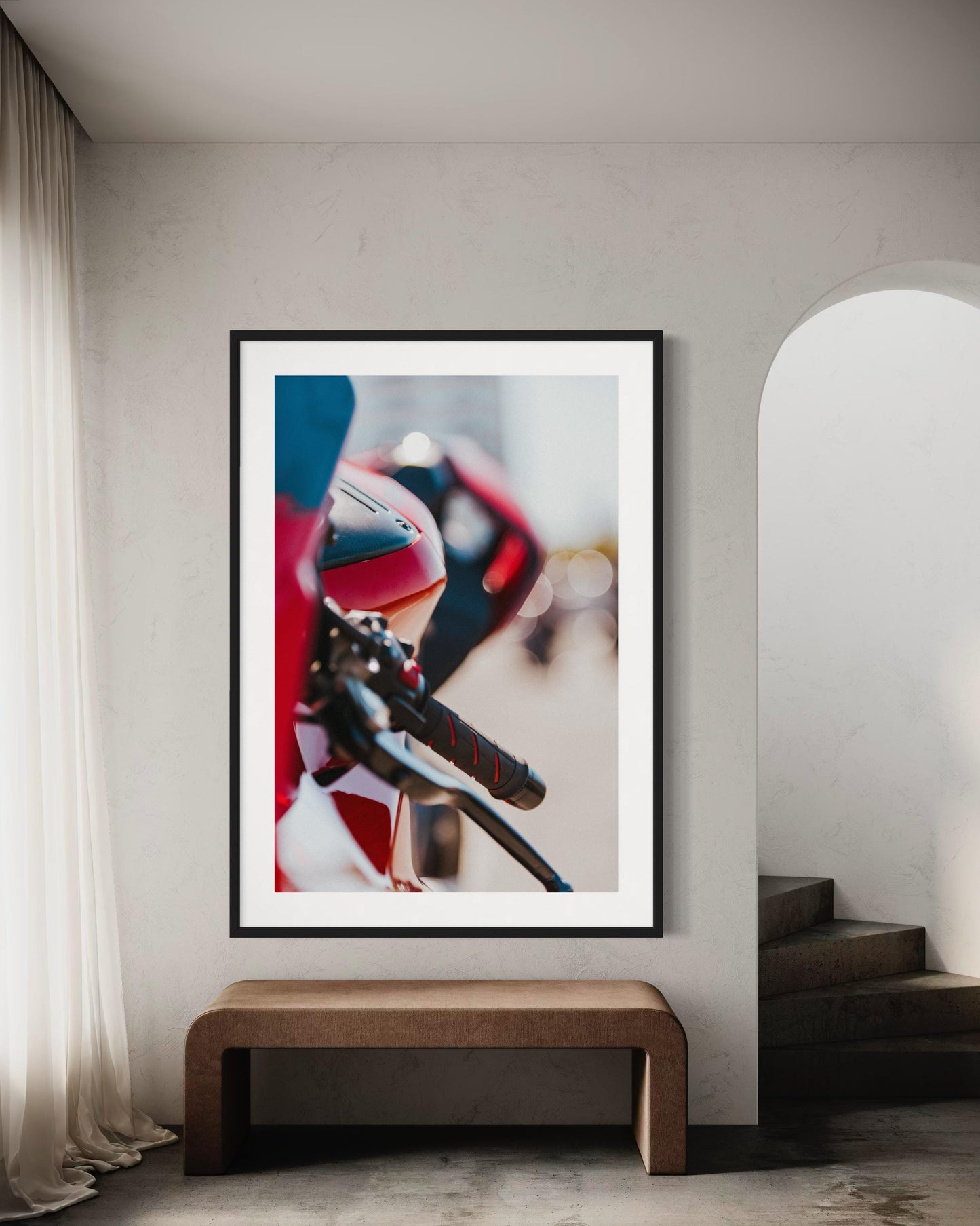 Fine Art print- Red Ducati Panigale Motorcycle Wall Art, Modern Garage Decor, office, workshop, man cave biker art, housewarming gift for