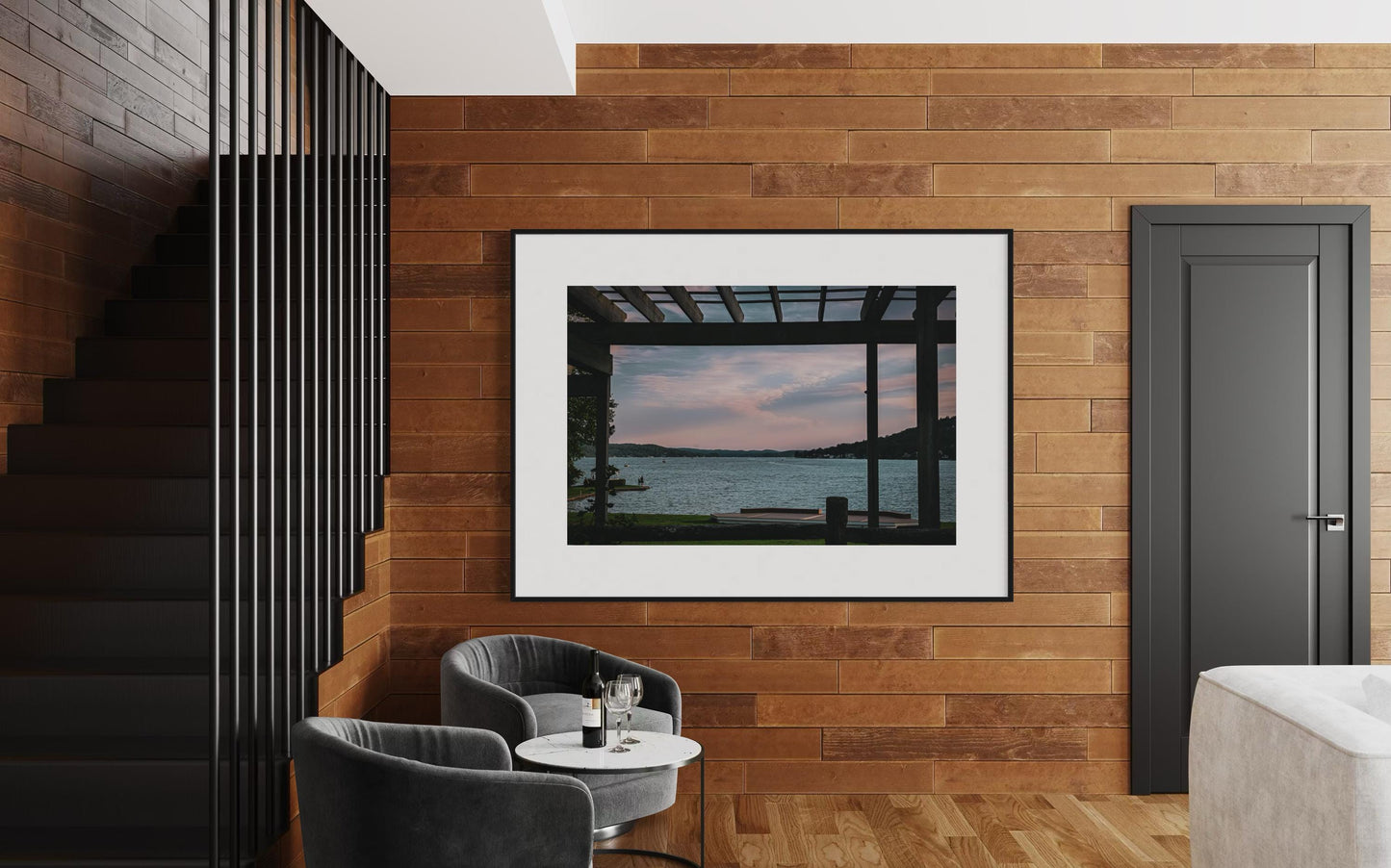 Fine Art Print - Greenwood Lake Sunset Wall Art - Scenic Lake View Print - Tranquil Lakeside Sunset Print for office or lake house decor.
