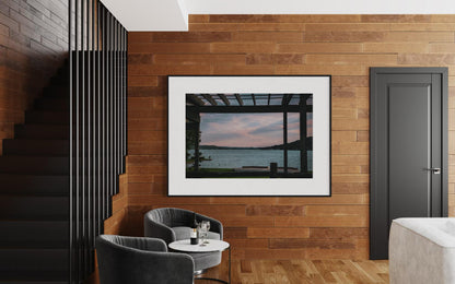 Fine Art Print - Greenwood Lake Sunset Wall Art - Scenic Lake View Print - Tranquil Lakeside Sunset Print for office or lake house decor.