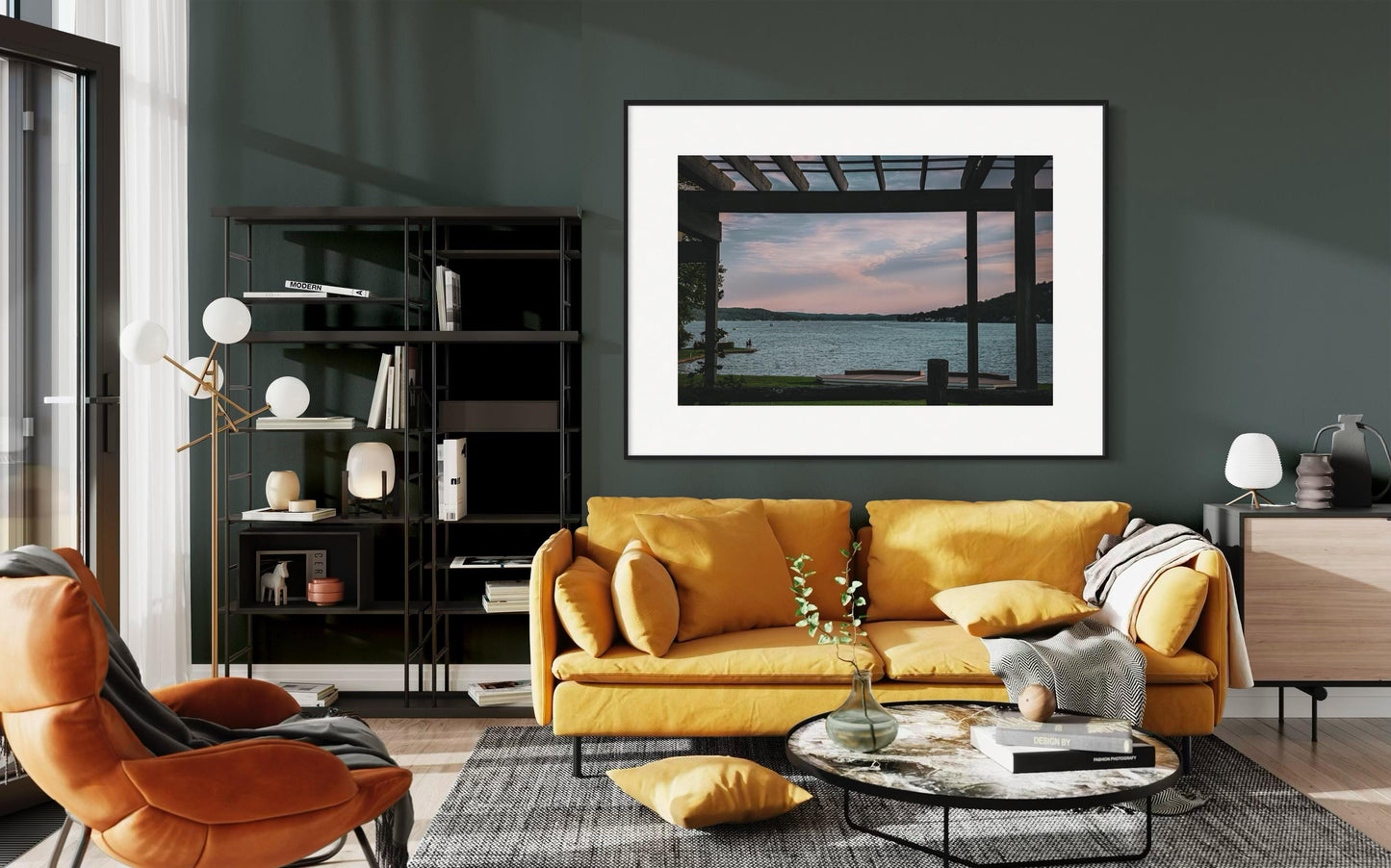 Fine Art Print - Greenwood Lake Sunset Wall Art - Scenic Lake View Print - Tranquil Lakeside Sunset Print for office or lake house decor.