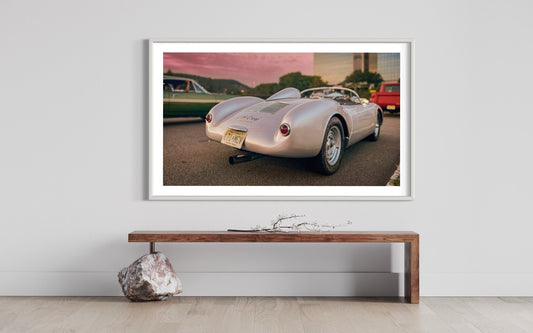 Classic Elegance - Sunset Vintage Porsche Spyder at Dead Man's Curve - Automotive Photography Print Modern Photo Print