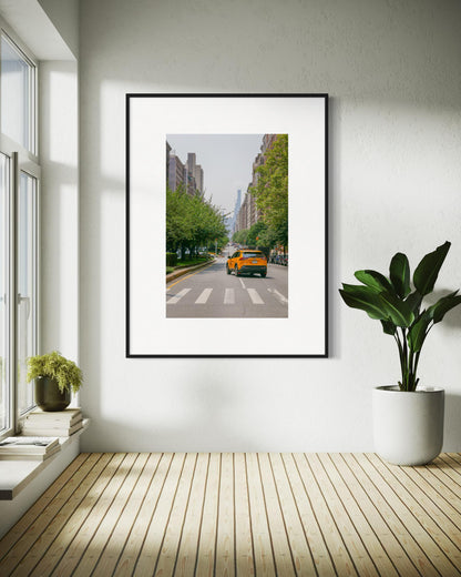 Fine Art Print - Yellow Taxi New York City Street Wall Art, 5th Avenue Poster, NYC gift, housewarming, office decor, Gil Stunner Original