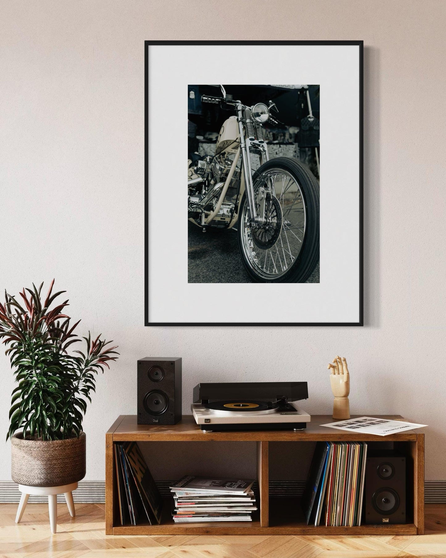 Fine Art Print - Springer Chopper Harley-Davidson Motorcycle Print - Indian Larry Wall Art, Vintage, garage poster, office, gift, man cave
