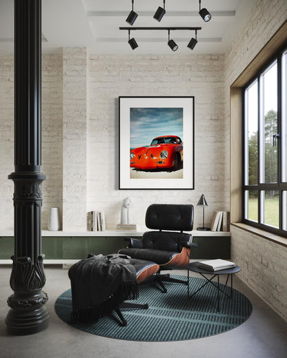 Vinatge Wall Art Car Print for Apartment Decor - Classic Porsche 356B Carrera GT Dimensional Wall Art - Custom Wall Art for Wall Decor