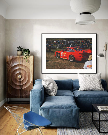 Fine Art Print -  Classic Red Porsche 911 GT2 Racing Car Wall Art - Gift for him, Porsche enthusiast, garage decor, Porsche Carrera, Office