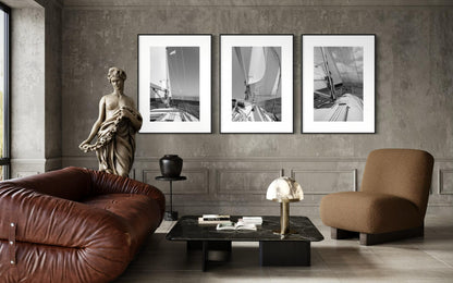 Black and White Wall Art Set of 3 - Sailing Art