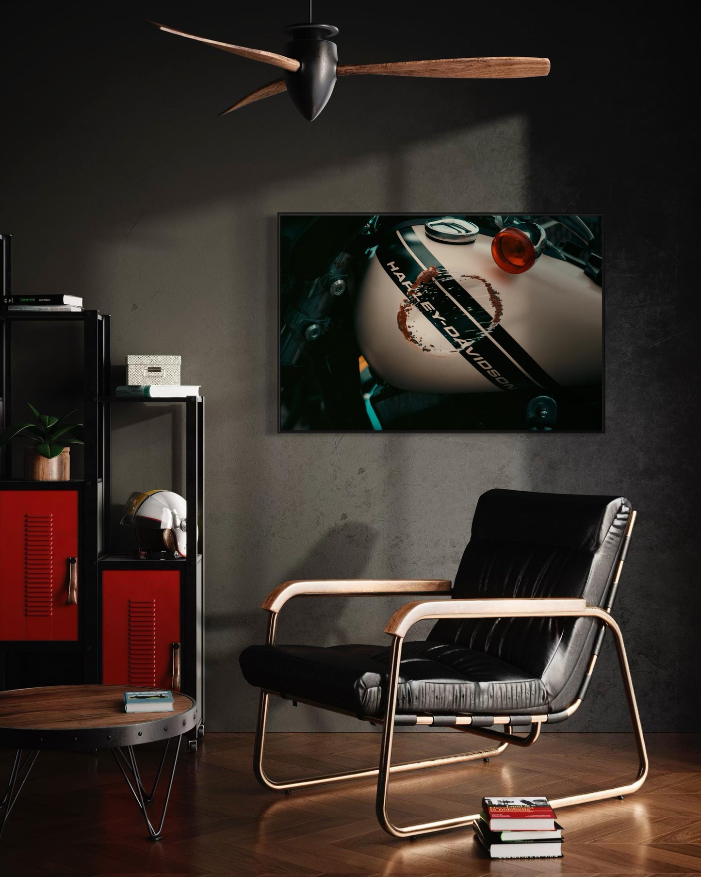 Fine Art Print - Harley-Davidson Tank Wall Art   Motorcycle Print, Biker Decor, Gift for him, man cave decor, garage, office, rust poster