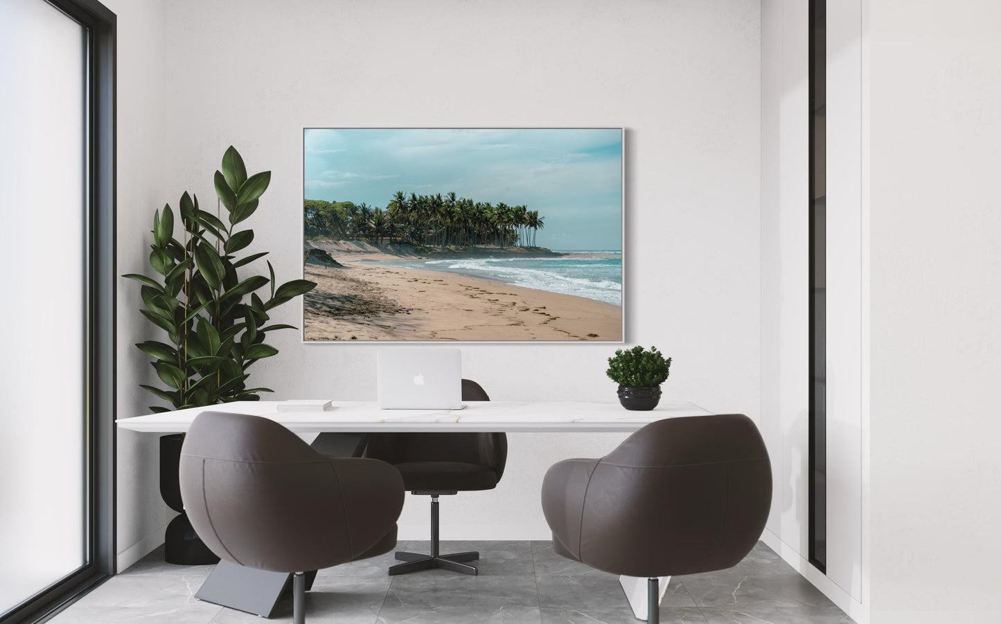 Fine Art Palm Trees Beach Print - Coastal Travel Ocean Framed Photography Costa Rica Tropical Home Wall Decor, Coastal Decor