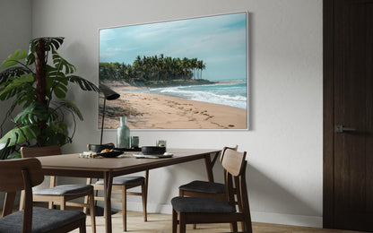 Fine Art Palm Trees Beach Print - Coastal Travel Ocean Framed Photography Costa Rica Tropical Home Wall Decor, Coastal Decor