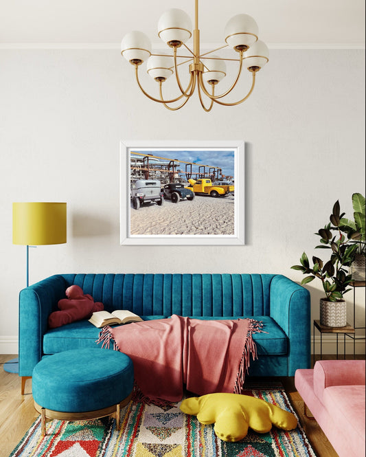 Beach Photography Wall Art -  Hot Rod Truck Wildwood Beach Art for Wall Decor - Custom Wall Art for Home Decor - Trendy Modern Wall Art