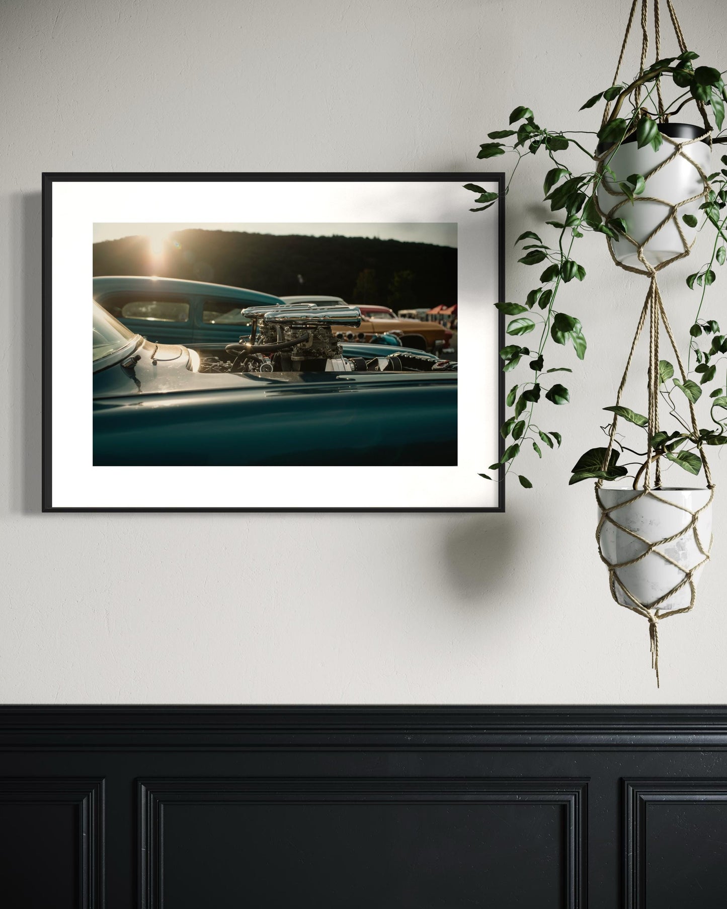 Fine Art Print -  Hot Rod Corvette Engine Wall Art, Sunset, Poster Print, Americana Decor, Muscle  Car Poster for Office, man Cave, garage