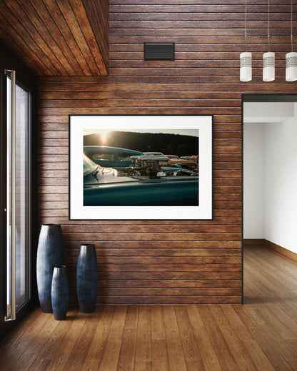 Fine Art Print -  Hot Rod Corvette Engine Wall Art, Sunset, Poster Print, Americana Decor, Muscle  Car Poster for Office, man Cave, garage