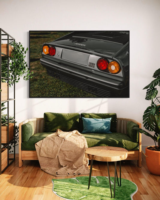 Fine Art Print - Ferrari 328 GTS Rear View Wall Art - Classic Supercar Poster - Vintage Italian  80's Car Lovers Decor - Gift for him