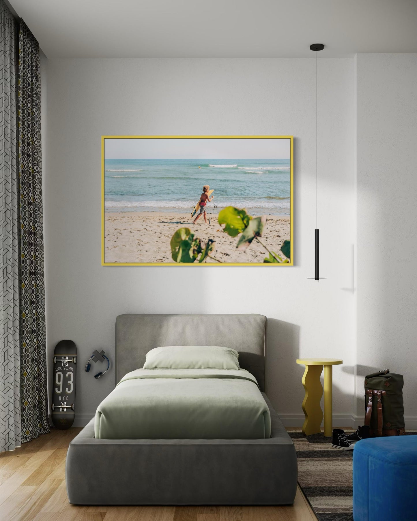 Fine Art Print - Beach Surf Boy Wall Art, California Surfing, Coastal Home Decor,  Beach, Tropical Decor, Summer, Boho, Coastal Poster
