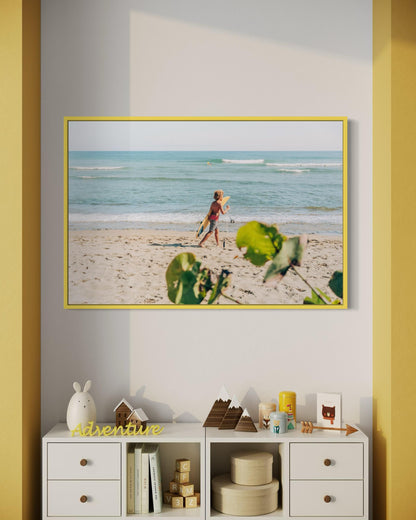 Fine Art Print - Beach Surf Boy Wall Art, California Surfing, Coastal Home Decor,  Beach, Tropical Decor, Summer, Boho, Coastal Poster