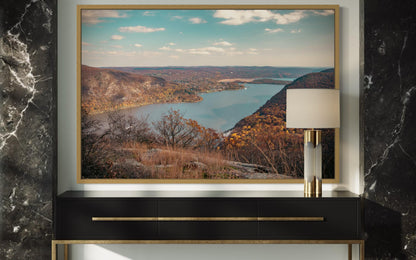 Hudson River Wall Art Print - Storm King Scenery - Autumn Landscape Decor, Tranquil Nature Poster