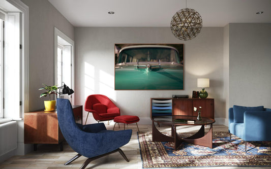 Fine Art print - Green Classic Car Wall Art, Americana Home Decor, office, garage, man cave decor, bar, vintage car art, gift for car guy