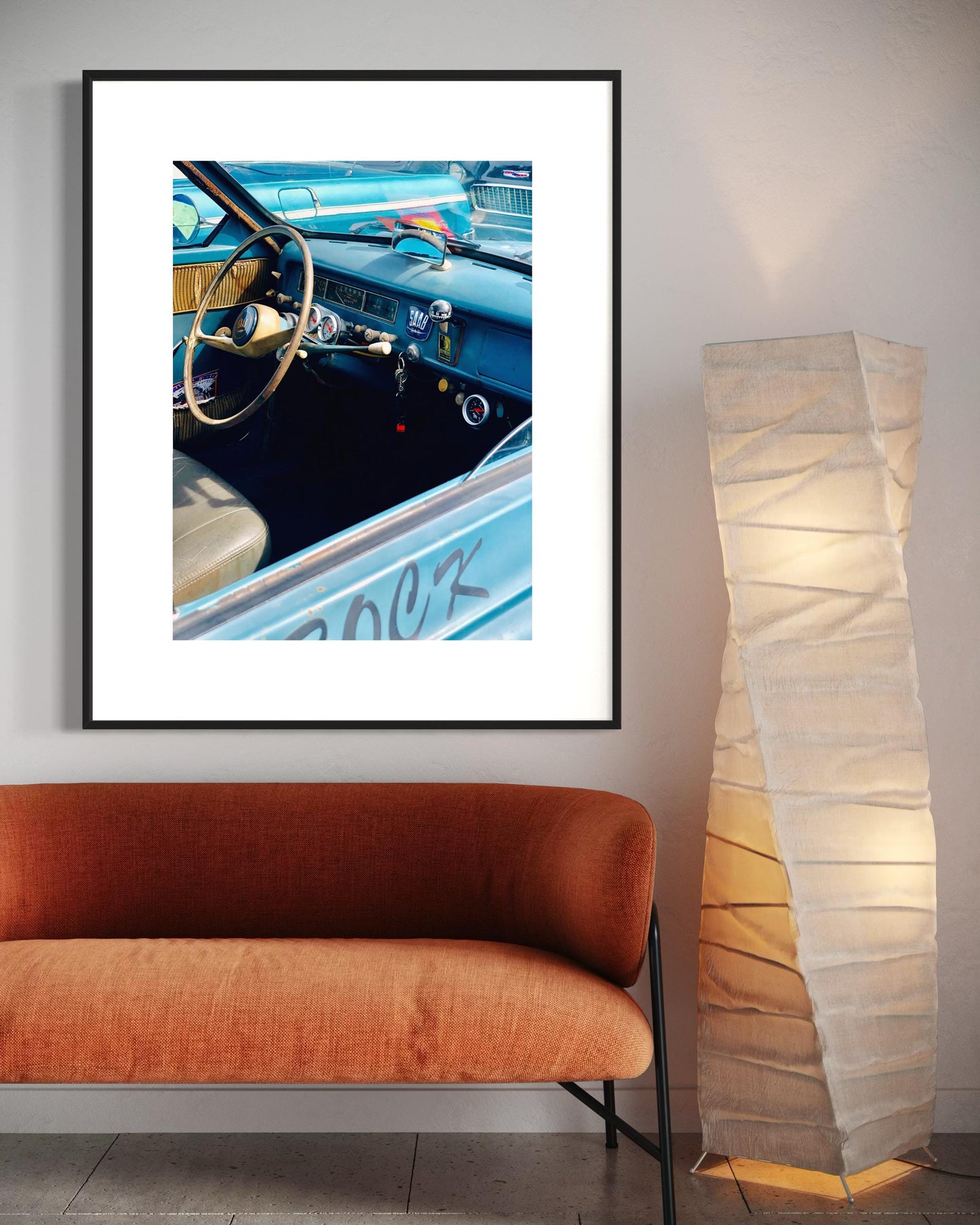 Classic Saab Interior Art Print: Vintage Dashboard & Steering Wheel Blue Patina  Racing Upgrades for True Saab Enthusiasts