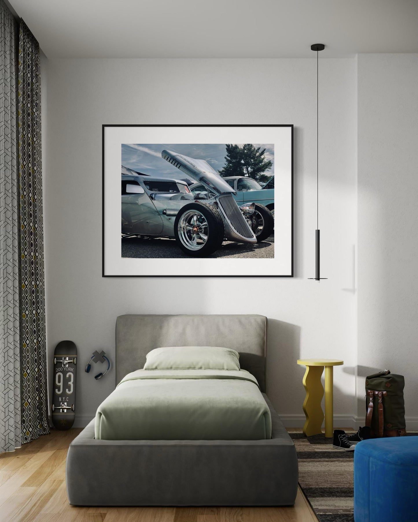 Hot Rod Chrome Wall Art, Chrome Classic Car Artwork, Vintage Automotive Car Fine Art Print, Unique Gift for Car Enthusiasts