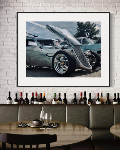 Hot Rod Chrome Wall Art, Chrome Classic Car Artwork, Vintage Automotive Car Fine Art Print, Unique Gift for Car Enthusiasts