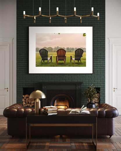 Fine Art Print - Rustic Farmhouse Wall Art Adirondack Chairs, Barn Decor, Country Side Wall Art, Farm Wall Art, Nature Wall Decor, Rustic