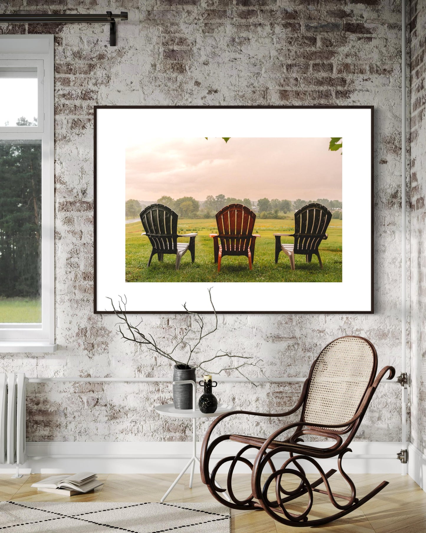 Fine Art Print - Rustic Farmhouse Wall Art Adirondack Chairs, Barn Decor, Country Side Wall Art, Farm Wall Art, Nature Wall Decor, Rustic