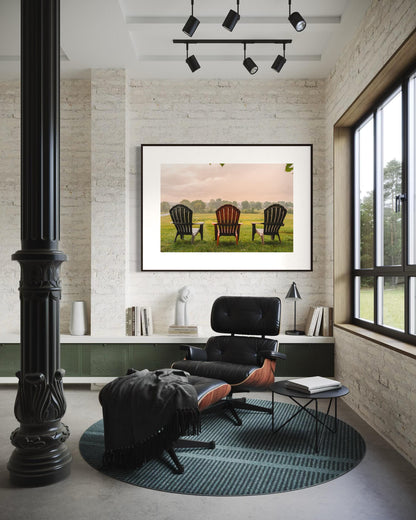 Fine Art Print - Rustic Farmhouse Wall Art Adirondack Chairs, Barn Decor, Country Side Wall Art, Farm Wall Art, Nature Wall Decor, Rustic