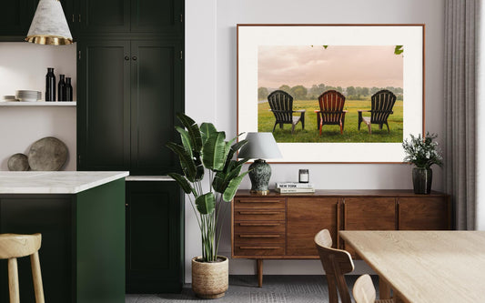 Fine Art Print - Rustic Farmhouse Wall Art Adirondack Chairs, Barn Decor, Country Side Wall Art, Farm Wall Art, Nature Wall Decor, Rustic