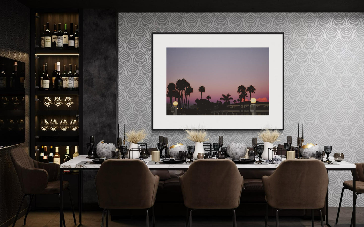 Fine Art Print - California Palm Trees Sunset Wall Art, Tropical Silhouette Print, Pink and Purple Sky Decor, Coronado, Coastal Decor