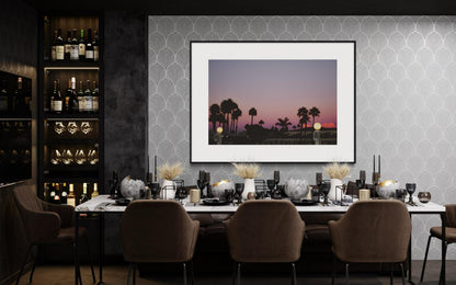 Fine Art Print - California Palm Trees Sunset Wall Art, Tropical Silhouette Print, Pink and Purple Sky Decor, Coronado, Coastal Decor