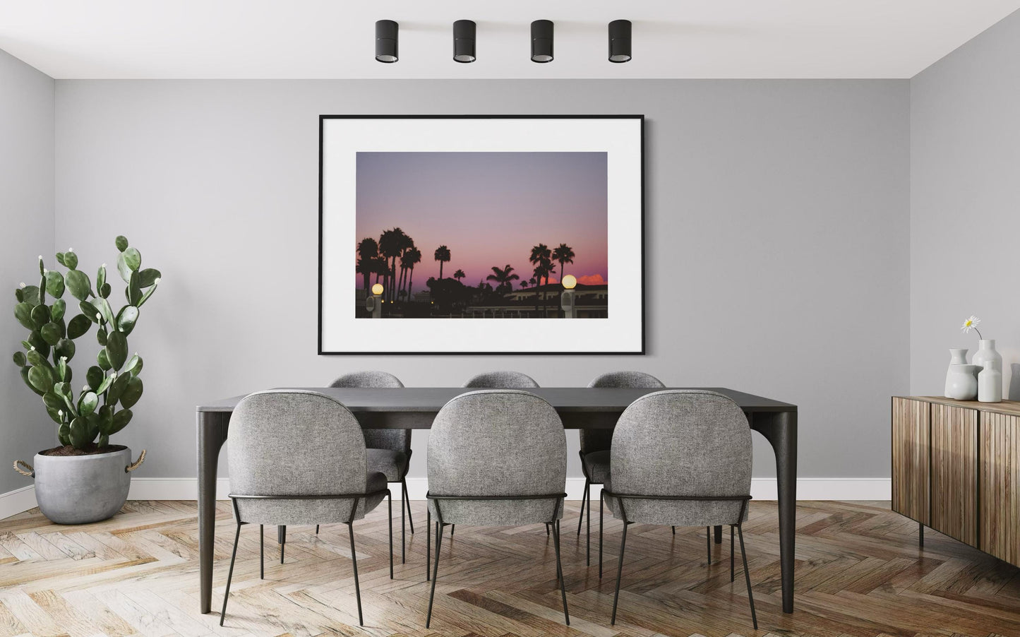 Fine Art Print - California Palm Trees Sunset Wall Art, Tropical Silhouette Print, Pink and Purple Sky Decor, Coronado, Coastal Decor