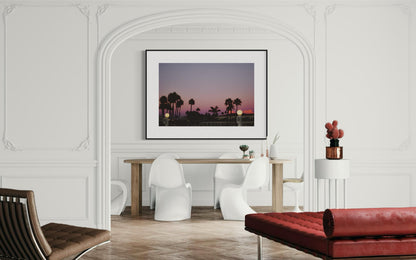 Fine Art Print - California Palm Trees Sunset Wall Art, Tropical Silhouette Print, Pink and Purple Sky Decor, Coronado, Coastal Decor