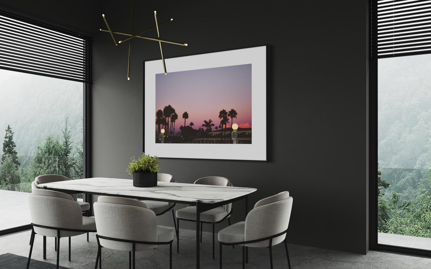 Fine Art Print - California Palm Trees Sunset Wall Art, Tropical Silhouette Print, Pink and Purple Sky Decor, Coronado, Coastal Decor