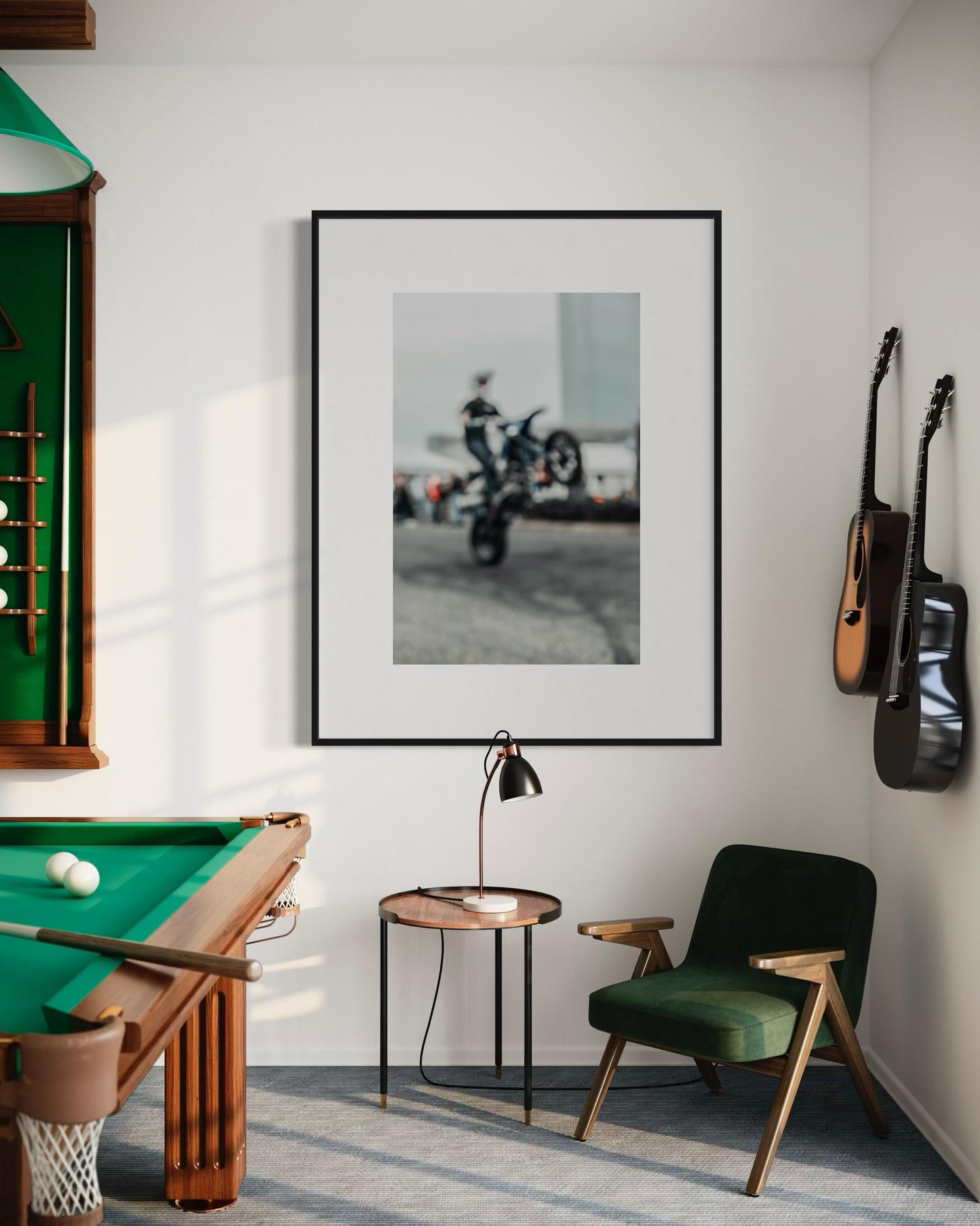 Fine Art Print -  Motorcycle Wheelie Stunt Wall Art, Motocross Biker Gift, Wall Decor Poster for garage, office, bedroom, gifts for him