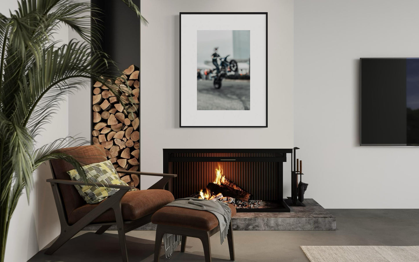 Fine Art Print -  Motorcycle Wheelie Stunt Wall Art, Motocross Biker Gift, Wall Decor Poster for garage, office, bedroom, gifts for him