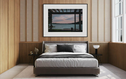 Fine Art Print - Greenwood Lake Sunset Wall Art - Scenic Lake View Print - Tranquil Lakeside Sunset Print for office or lake house decor.