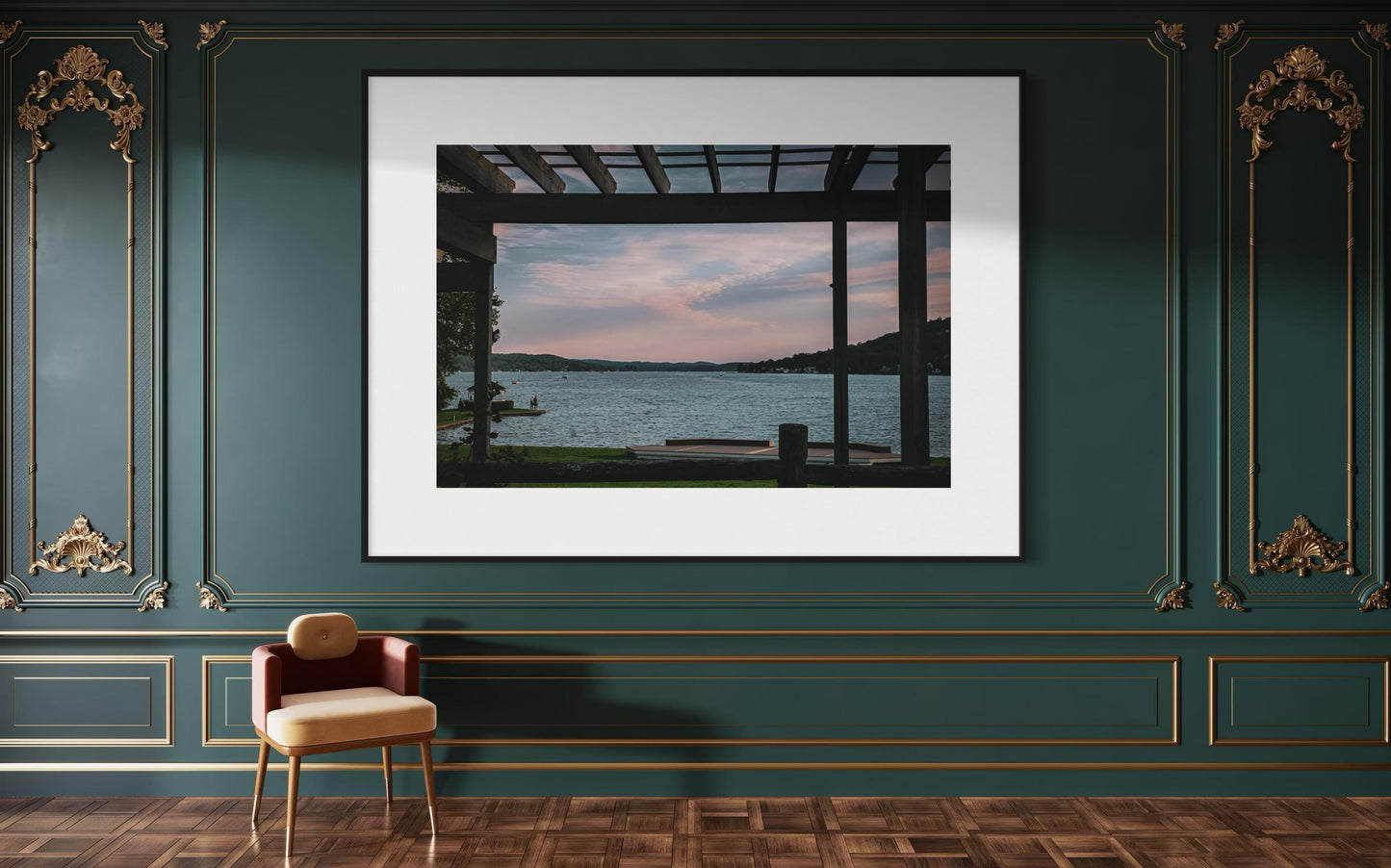 Fine Art Print - Greenwood Lake Sunset Wall Art - Scenic Lake View Print - Tranquil Lakeside Sunset Print for office or lake house decor.